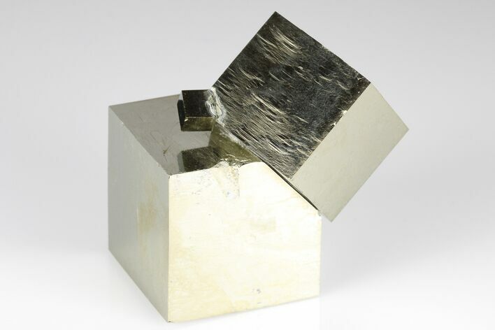 Shiny, Natural Interlocking Pyrite Cubes - Navajun, Spain #183213